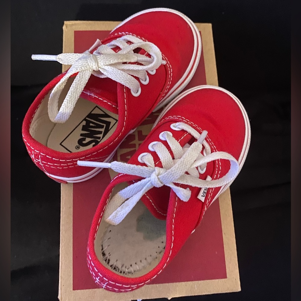 Authentic Red Vans - Picture 2 of 4